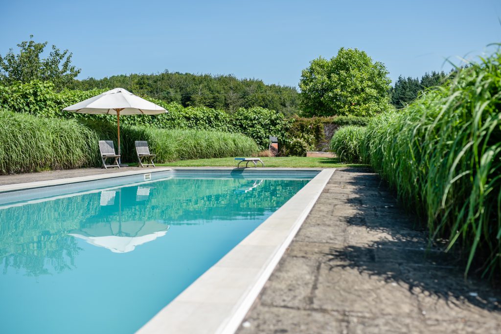 Swimming pool at Grendon Court Barn